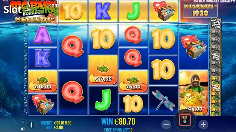 alt Скрін Big Bass Bonanza Megaways з рибальським бонусом і Megaways