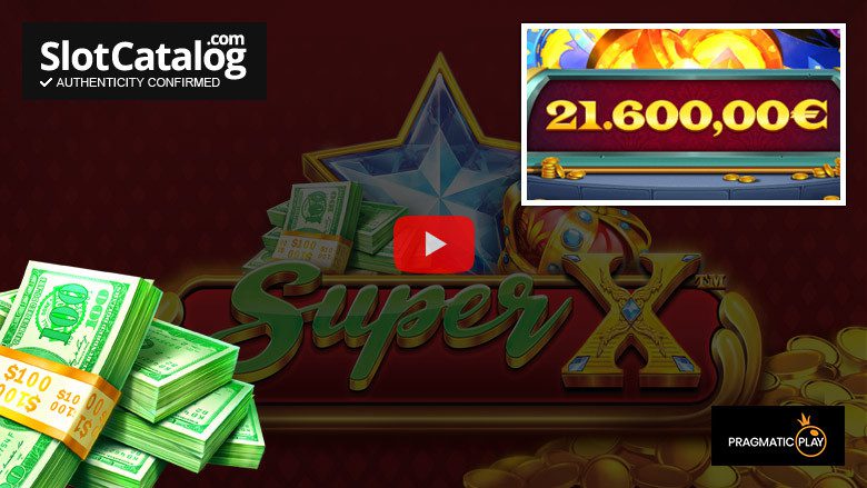 alt Скріншот слоту Super X від Pragmatic Play з символом X і золотими множниками