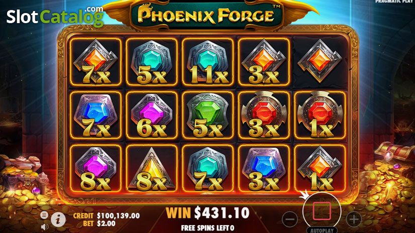 alt Скріншот слоту Phoenix Forge від Pragmatic Play з феніксом і Hot Spot множниками