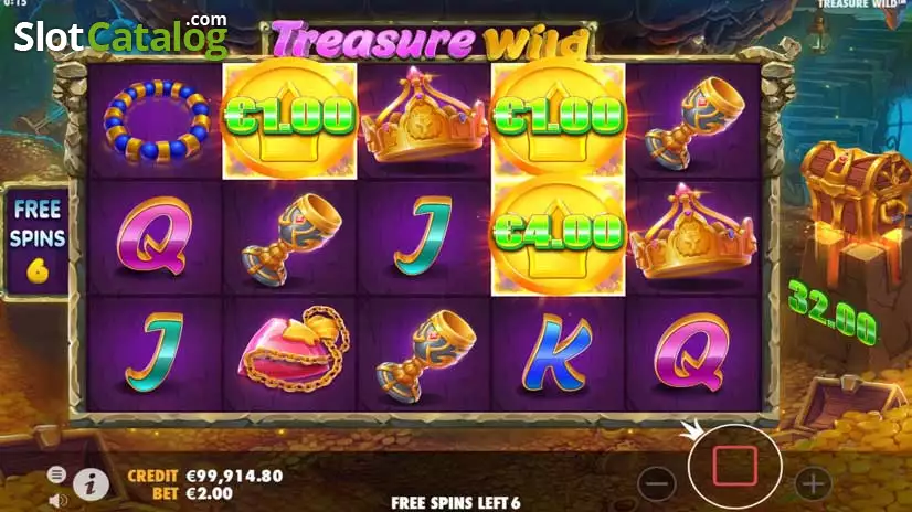alt Слот Treasure Wild від Pragmatic Play з монетами та wild-скринею